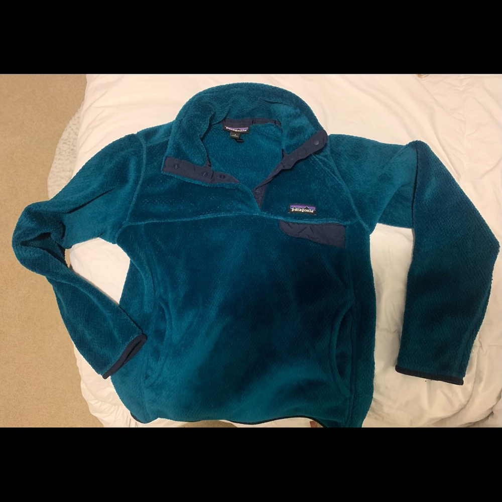 Teal Blue Quarter Snap Fleece Patagonia Pullover